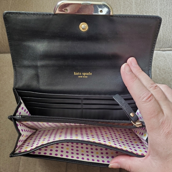 KATE SPADE TOMPKINS SQUARE FLAP CHRISSY Wallet In Black - Picture 7 of 10